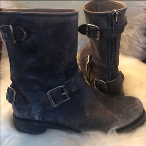 FRYE rustic leather moto boots